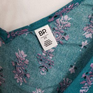 bp Tops - Nordstrom BP Teal Damask Tie Neck Peasant Shirt bp Tops - Nordstrom BP Teal Damask Tie Neck Peasant Shirt